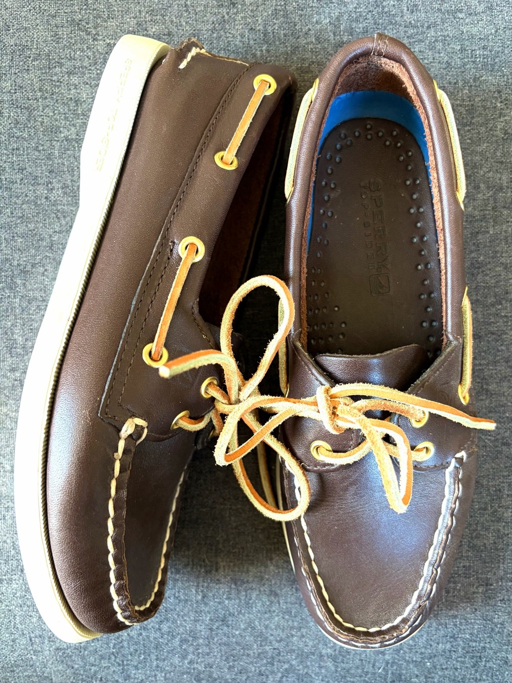 Woman’s Sperry Top Sider Authentic Original Leather Boat Shoes Chocolate 5.5